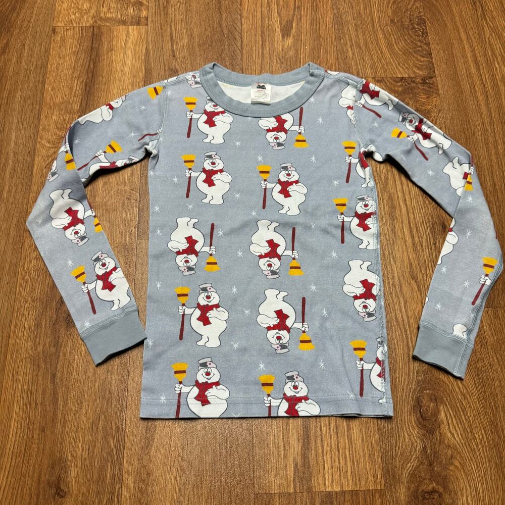 Hanna Andersson Kids Frosty the Snowman Long Sleeve Pajama Top PJs Size 8 130CM
